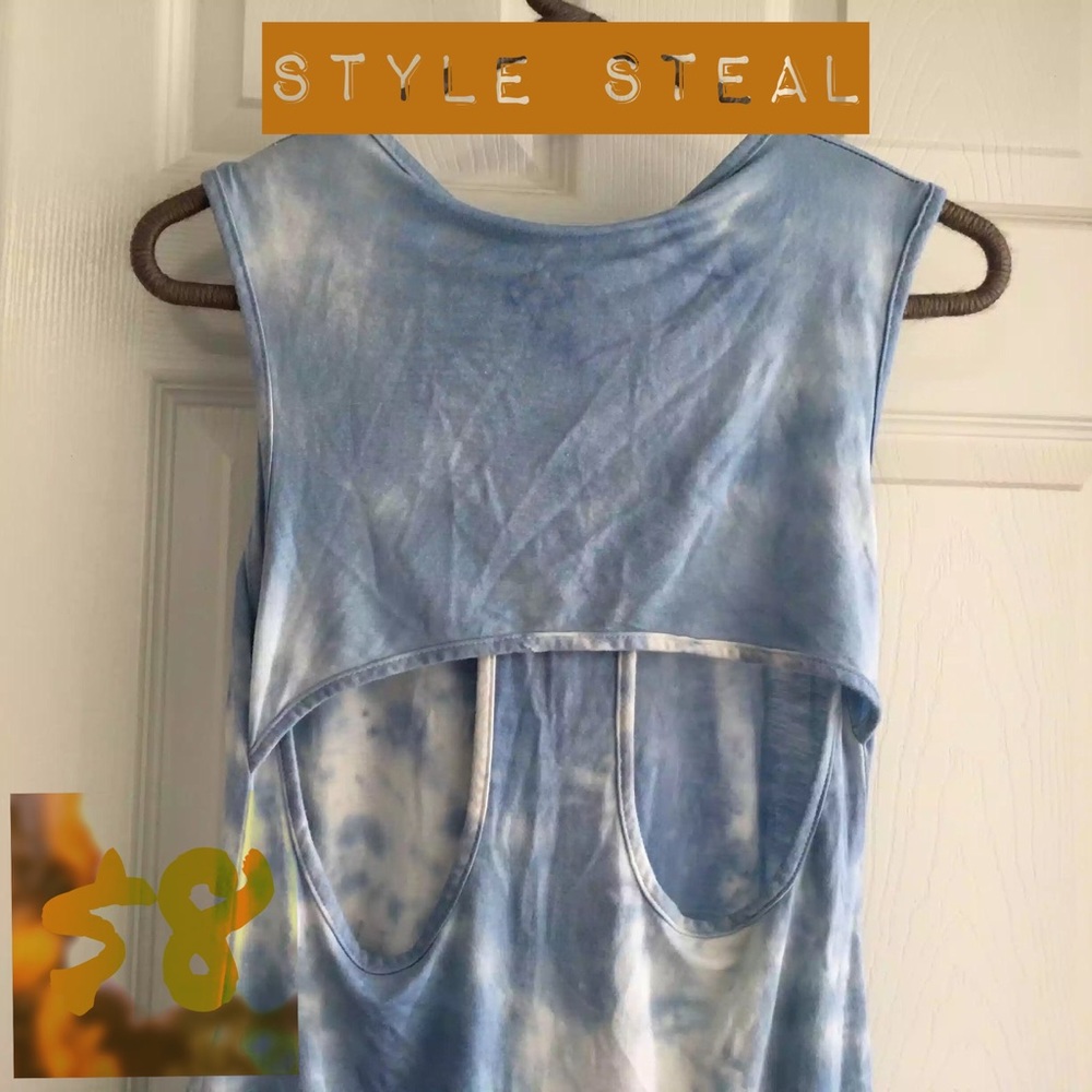 🧡 Blue/White Cloud Tie Dye Open Back Dress
